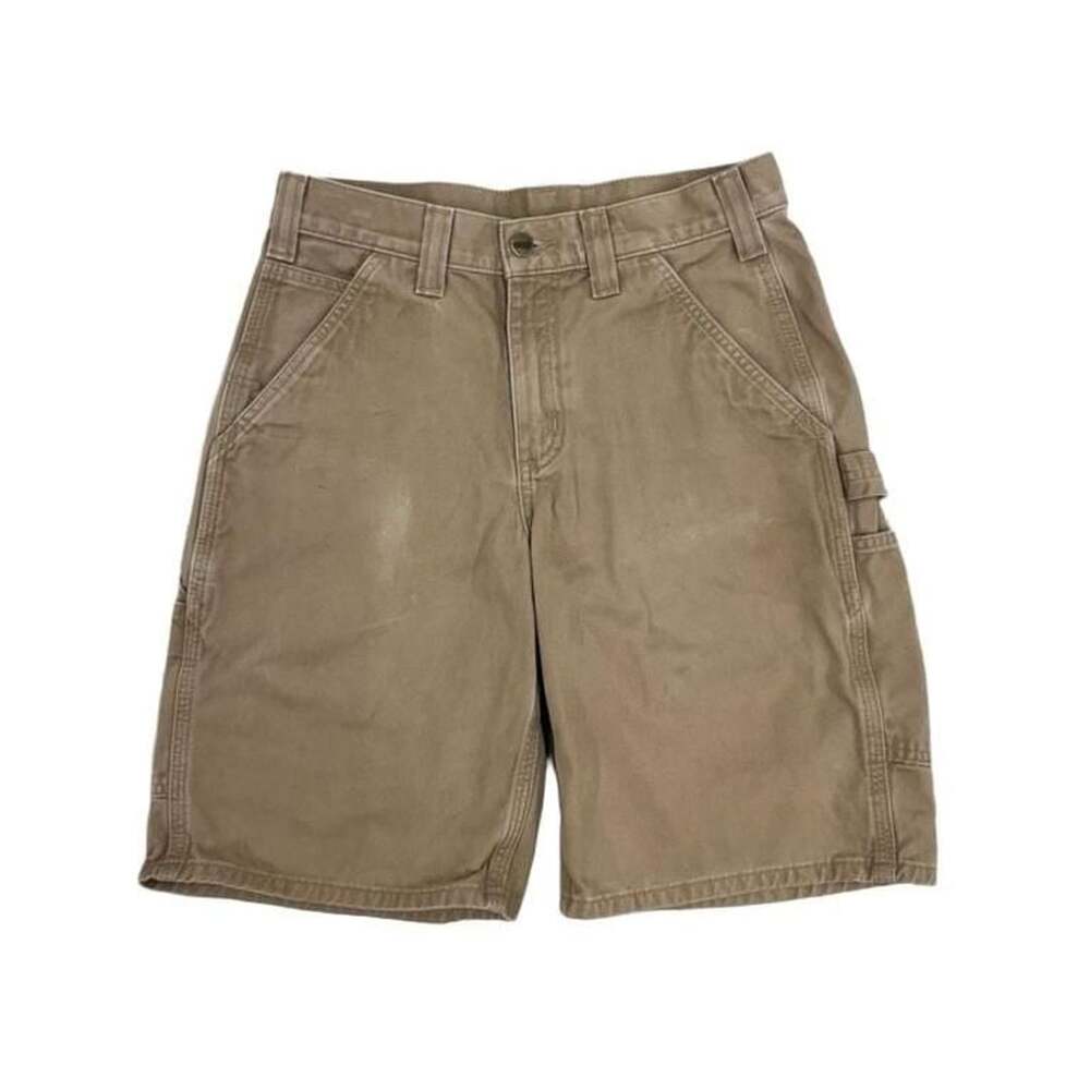 Carhartt Relaxed Fit Cargo Shorts Size 28 Tan Cotton